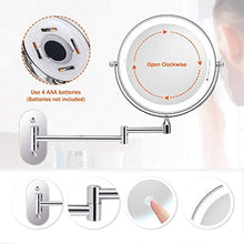 LYHY Specchio cosmetico 10 Volte Montaggio a Parete Touchscreen a LED Specchio per Il Trucco dimmerabile Specchio per Barba Specchio ingranditore Specchio per Il Trucco Girevole a 360 °, Pieghevole