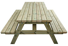 MG Timber Products - Tavolo da picnic in legno massiccio di sequoia svedese, 1,8 m Trattato a pressione per resistere alle intemperie per 15 anni. Estremamente resistente e robusto.