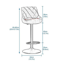 Sgabelli da Bar Sgabello da bar girevole Set di 4, Sedia rotonda degli sgabelli da bar del bancone della cucina, Modern Home Decor Breakfast Dining Sgabelli con schienale e poggiapiedi, Altezza: 65-80
