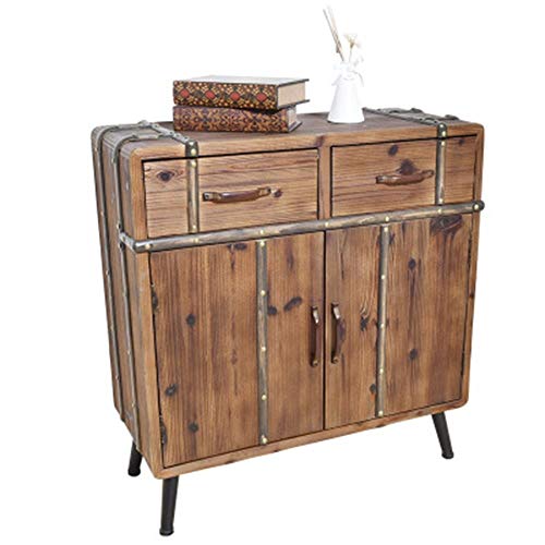 XuZeLii Credenza Piano Gabinetto Armadio Credenza Multifunzionale in Salone Corridoio Cucina Ingresso Marrone Rustico Adatto per Camera da Letto E Soggiorno (Color : Brown, Size : 86.5x82x37.5cm)