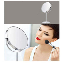 AJH Specchio per Il Trucco Specchio per Il Trucco Regolabile in Altezza, Specchio cosmetico da 8 Pollici bifacciale, Specchio da Trucco con piedistallo Girevole Cromato,