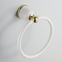 Inchant - Portasciugamani da bagno in ottone massiccio bianco con anello moderno e commerciale, montaggio a parete per lavabo da cucina, accessorio da bagno