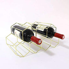 GCE 9 Bottiglie di Metallo Dorato Ferro da Stiro portabottiglie Soggiorno Creativo Vino Armadio espositore Alveare armadietto del Vino scaffale portabottiglie Oro Rosa 2 ° Piano Vino cremagliera