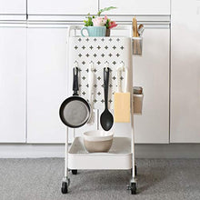 LYM &ripiano di stoccaggio Scaffalature Home Scaffale da Cucina Soggiorno Camera da Letto Carrello di stoccaggio Beauty Salon Carrello a Ruote Mobile Bianco Scaffale di Finitura