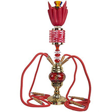 GSYH Lega di Alluminio Hookah Set, 75cm Arabo Luminous Shisha Completa 4 Tubi Fumo del Tubo di Acqua per Il Partito Family Dining,Rosso