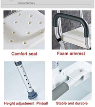 Sgabello per Doccia Sgabello da doccia Sedia da doccia Sgabello doccia, donna incinta Sedia doccia antiscivolo, anziani sedia da bagno con bracciolo e schienale, 6 altezza regolabile doccia sedia docc