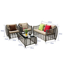 Aimir Set di Mobili da Giardino per Esterni, Set di 4 Pezzi per Divano in Rattan in PE da Giardino Sedia da Conversazione Modulare Tavolino da caffè Mobili da Balcone nel Cortile di Casa