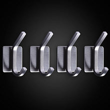 ZUNTO 3M Ganci Portasciugamani Adesivo Gancio Appendiabiti a Parete Asciugamano Ganci Accappatoio Gancio Acciaio Inox bagno Cucina, 4 Pezzi