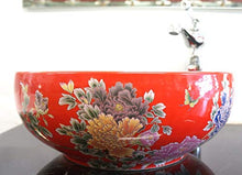 floreale rotondo – lavabo in ceramica contatore top lavabo lavandino lavaggio ciotola