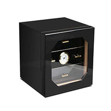 Yaeele. Cigar Box, Cigar Humidor, Piano vernice trasparente tetto apribile grande capacità di Tre-Strato Mellow Cedar idratazione di sicurezza, Cigar Humidor e Accessori for sigari for i fumatori, ner