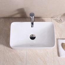 Bacino da bagno, per Home Hotel Villa Restaurant, 18,9 pollici * 11,4 pollici, lavabo in ceramica bianca di alta qualità per guardaroba, lavabo da appoggio