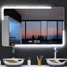 Specchio da Bagno Illuminato retroilluminato a LED riscaldato da 1000 x 750 mm con Luce e Dispositivo di disappannamento e sensore/Doppio Tocco + Tempo di commutazione del Display della temperatur