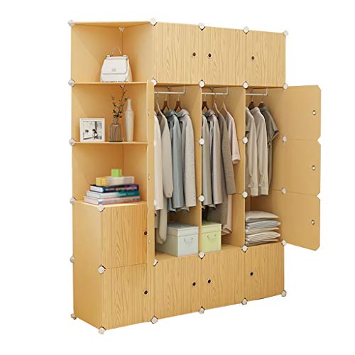 Locker Armadio Ad Angolo Rimovibili di Plastica 17-Porta 8-Gitter Scaffali Abbigliamento Home Camera 147X47X183CM 3-Hanging MUMUJIN