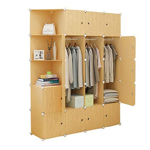 Locker Armadio Ad Angolo Rimovibili di Plastica 17-Porta 8-Gitter Scaffali Abbigliamento Home Camera 147X47X183CM 3-Hanging MUMUJIN
