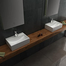 Alpenberger - Lavabo con rivestimento antibatterico in ceramica, 36 x 25 cm, da appendere o da appoggio, con rivestimento nano e design elegante