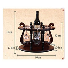 Wine Rack Free Standing vino del metallo rack con supporto di vetro, legno da tavolo Wine Rack, Bicchiere da vino cremagliera del supporto, perfetto for la decorazione domestica/Bar/Wine Cel menso