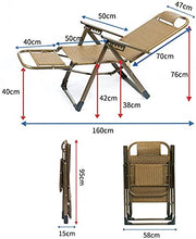 CDFC Giardino PE Rattan Sedia reclinabile Sedia Lounger Sedia Pranzo Break Siesta Bed Lazy Beach Sedia della Spiaggia della Spiaggia Mobili da Giardino con braccioli Leva 6 Multifunzion