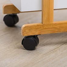 DHR- 3 tier Piccolo rotolamento carrello con ruote, Carrello for Organizzatore di stoccaggio Rack for casa e ufficio, assemblea facile, bambù, 31 "H x 15" L x 7.8" W cassetti ristorazione trolley baga