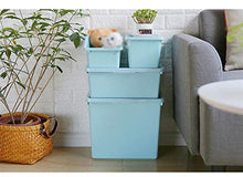 C-J-Xin - Scatola portaoggetti in plastica, per sala di classe, camera da letto, per bambini, libri di studenti, colore: blu trasparente blu
