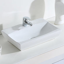 Eridanus Serie Mortimer, Lavabo di Ceramica Bianco Lusso Lavandino Lavello Lavamano Lavabo da Appoggio Rettangolare Quadrato Bacinella Lavandino Lavello per Bagno Casa Bidet Lavabo