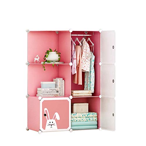 Cassapanche GGJIN Moderno Semplice Economico Piastra Armadio for Bambini dell'Assemblea plastica Piccola Camera da Letto (Color : Pink)