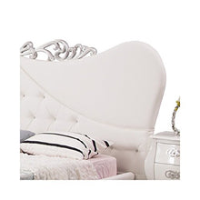 iperbriko Letto Matrimoniale Barocco in Ecopelle Bianca con Contenitore 215x220xh.140 cm
