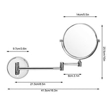 Wifehelper, specchio da parete pieghevole, girevole a doppio lato, con manico allungabile, braccio alla moda, 3 pezzi, accessori per il bagno (15,2 cm)