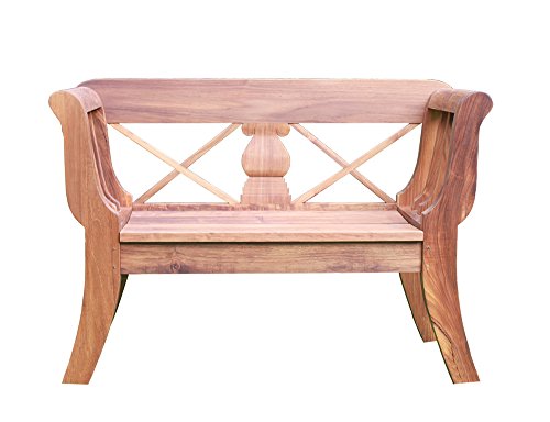 Biedermeier - Panchina da giardino, in legno di teak, 130 cm