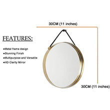 Specchio da parete alla moda, specchio da appendere in PU, specchio da bagno, specchi in vetro con struttura in metallo in acciaio inossidabile, sospensione verticale e orizzontale, ideale per camer