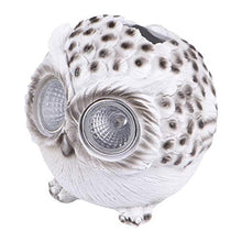 Holibanna Simpatico Gufo Figurine con LED Solare Occhi Luci Resina Animale Scultura Lanterna Tavolo da Esterno Centrotavola per La Casa Cortile Giardino Decorazione Giardino Bianco