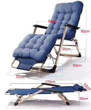 AI LI WEI SHUAIIJUAN Sedia per Il Tempo Libero Domestico Pieghevole Sdraio Sdraio Sedile Sonnecchiando gravità Zero Lounge Patio sedie all'aperto Beach Garden Camping Max.150kg - Blu