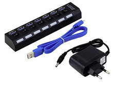 SaySure - 7Ports USB 3.0 Hub with On/off Switch+EU/US AC Power