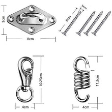 Gancio per Soffitto Altalena Sacco Boxe 7 PCS Kit di Sospensione per Amaca, Kit di Montaggio e Fissaggio in Acciaio Inox per Tende a Vela, Attacco per Amaca, per Altalene, Amache, Soffitti, Legno