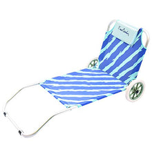 Pierre Cardin, Celeste, Linea Haiti,Spiaggina Lione, con Ruote, con Parasole, Mare Giardino Piscina, 145x63x15 cm