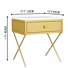 Comodini Ferro battuto Comodino Nordic Armadio d'Epoca Mobili Camera da Letto Comodino Semplice Tabella tavoli Moderni Bagagli End Comodini Letto (Color : Gold)