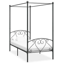 SKM Letto a Baldacchino Grigio in Metallo 100x200 cm (20.9kg)