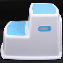 Katigan Sgabello per Bagno,Sgabello per Bambini,Sgabello per Allenamento Vasino, Sgabello per Bambini, Sgabello per Lavello da Cucina,Sgabello per Bambini Un Doppia Altezza Sicuro Blu