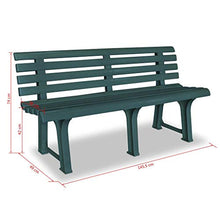FAMIROSA Panchina da Giardino 145,5 cm in Plastica Verde