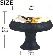 Fiore di girasole Bloom Yellow Art Pomelli per Porta Set di 4 Pomelli per Mobili Manopole per Cassetti Cucina Armadio Vetro