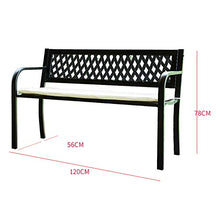 outdoor product Panchina da terrazza panchina da Esterno, Sgabello per Il Tempo Libero con braccioli e Schienale, Panca Decorativa retrò Impermeabile e antiruggine per Cortile, Facile da Montare