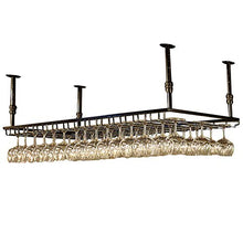 Rastrelliere per Bicchieri da Vino Bottiglia Vino/Vino Portavolo Pensola Scaffale Posaggio in Ferro Appeso Decorazione del Tetto Portabicchiere, Altezza Regolabile: 30-60 cm Organizzazione e conse