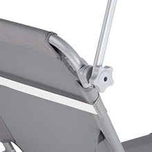 TecTake 800772 Sedia a Sdraio con Parasole, Schienale Regolabile in 4 Posizioni, Rivestimento Resistente, Giardino Spiaggia Lettino da Sole - Disponibile in Diversi Colori (Grigio | No. 403413)