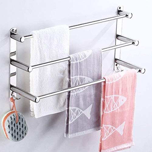 Portasciugamani da parete in acciaio inox multistrato, portasciugamani da cucina, bagno, minimalista (dimensioni: 50 cm)
