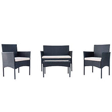 WYLZLIY-Home Set Mobili da Giardino Set Mobili da Esterno 4 Pezzi di Mobili per Mobili per Esterni da 4 Pezzi Balcone di Alta qualità Set di Mobili da Giardino Set con Cuscini di Seduta Rimovibili
