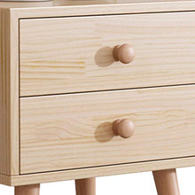 WALNUTA Comodino in Legno massello Credenza nordica, Camera da Letto Piccolo Appartamento casa Contenitore Doppio cassetto Comodino