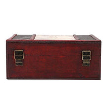 Oumefar Custodia per Gioielli Custodia per Gioielli in Stile Antico in Legno per Decorazioni di Compleanno(Stamp with Lock)