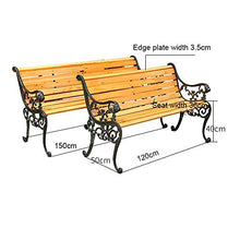 GaoF Mobili da Giardino Panchina da Giardino a 3 posti con panchina da Giardino, Seduta a doghe Resistente alle intemperie con Schienale e braccioli, panchina in Legno massello con Struttura in