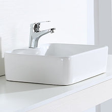 Eridanus Serie Rufus-02, Lavabo di Ceramica Bianco Lusso Lavandino Lavello Lavamano Lavabo da Appoggio Rettangolare Quadrato Bacinella Lavandino Lavello per Bagno Casa Bidet Lavabo