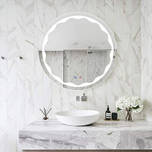 Salone di bellezza specchio di bellezza smart touch screen bagno specchio luminoso a LED hotel hotel rotondo specchio da bagno intelligente specchio per il trucco luminoso specchio senza cornice con