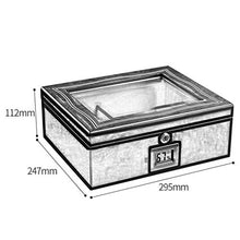 Cigar Box, Cigar Humidor Legno di Cedro Cigar Box Trasparente Tetto apribile Humidor Cigar Box Nero può Tenere 35 Alta qualità (Size : 29.5x24.7x11.2cm)